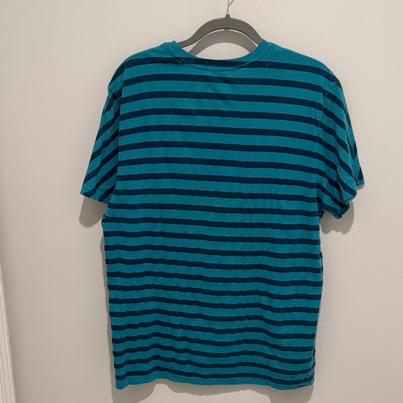 On the Byas Blue and Teal Striped Short Sleeve Tee - Picture 2 of 3